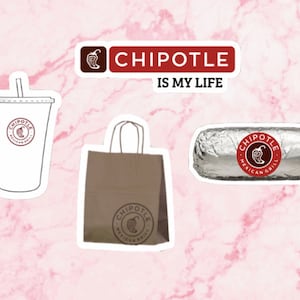 Chipotle stickers, chipotle sticker pack, food stickers