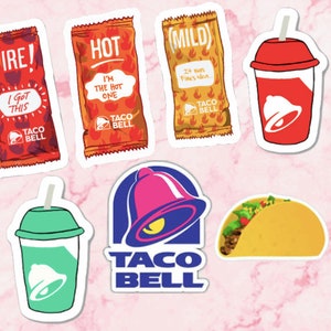 Taco bell sticker pack, taco bell stickers taco bell planner stickers, food stickers