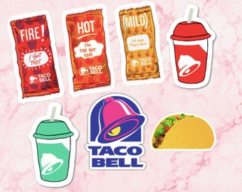 Taco bell sticker pack, taco bell stickers taco bell planner stickers, food stickers