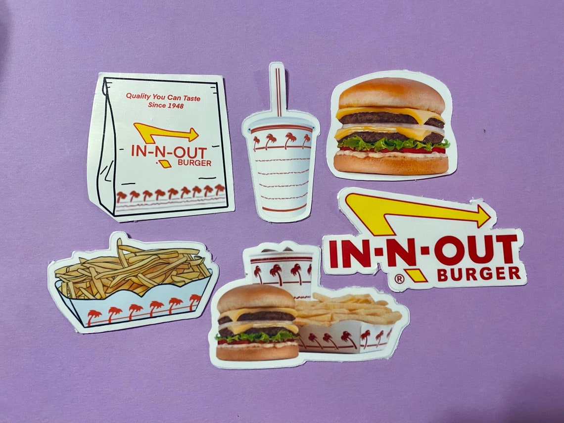In-n-out Sticker Pack Bundle Food Stickers - Etsy