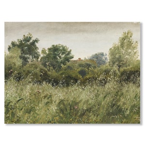 Vintage art Antique Decor INSTANT DOWNLOAD #45 PRINTABLE Winter Field Landscape Painting Wooden Fence Landscape Art