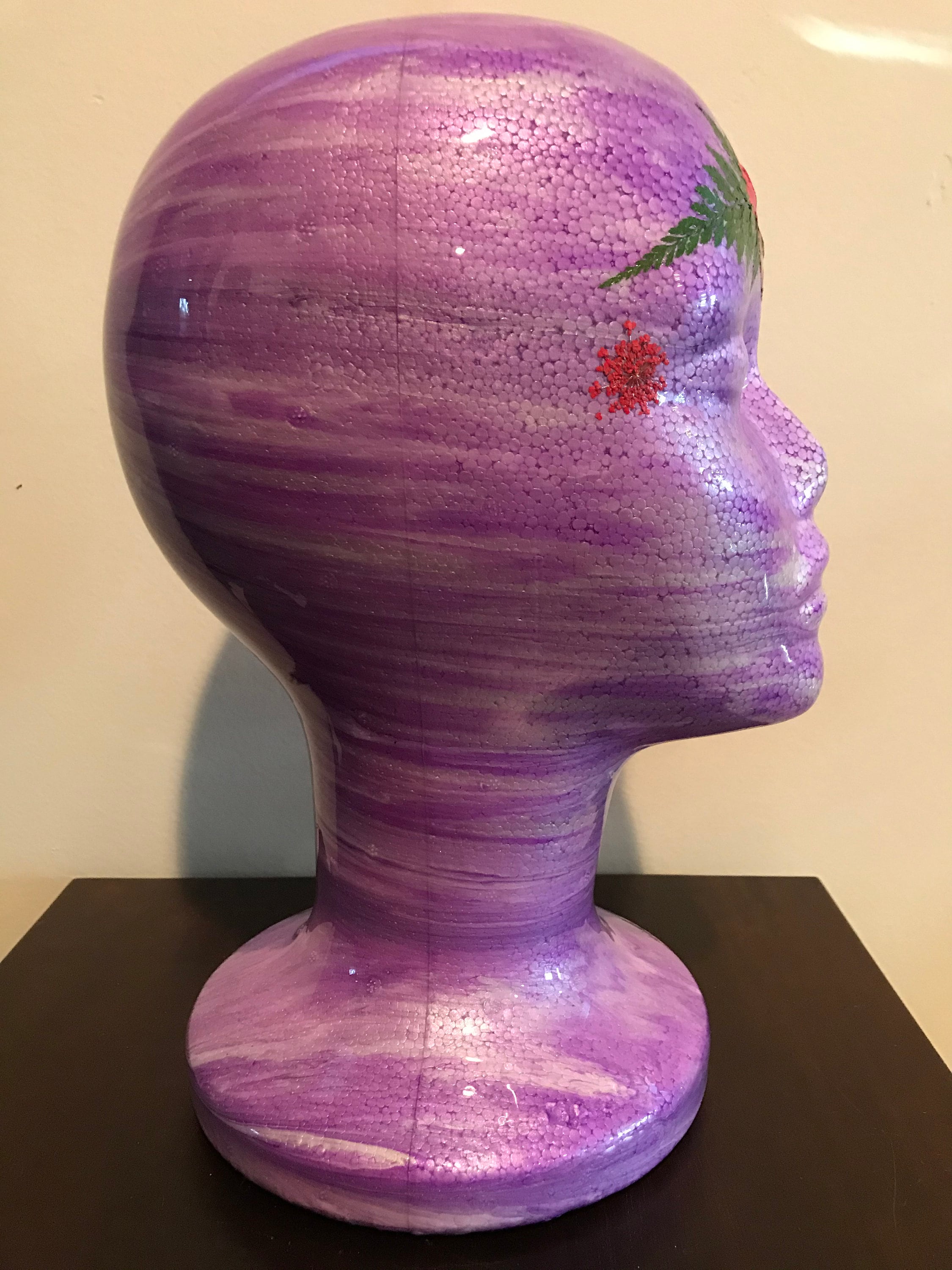 Custom EMBELLISHED Wig Heads: Real Flowers, Stencils, One-of-a