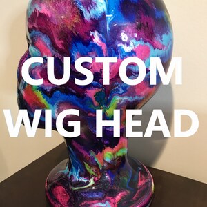 Custom ALCOHOL INK Wig Heads: One-Of-A-Kind & Unique