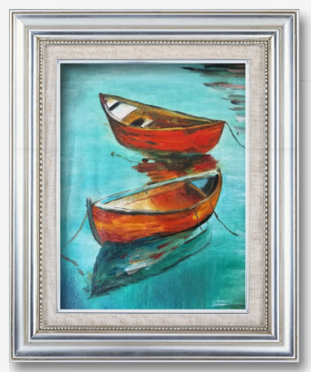 Original Oil Painting on Canvas Custom Sea Boats Art Sight Etsy