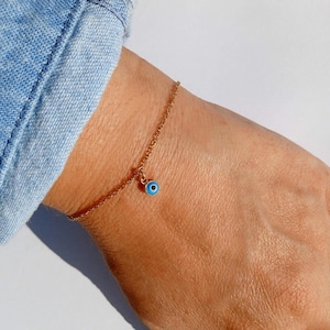 Winziges Auge Armband/Minimal Armband/Griechisches Auge Armband/Geschenk für sie/Geburtstag Geschenk/Geschenk als Glücksbringer/Evil Eye Amulett/Nazar Armband