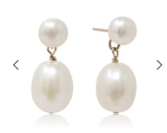 Wedding Freshwater Pearl Drop Earrings ,Pearl Dangle Earrings, Wedding Jewelry, Bridesmaid Gifts, Perfect gift for wife