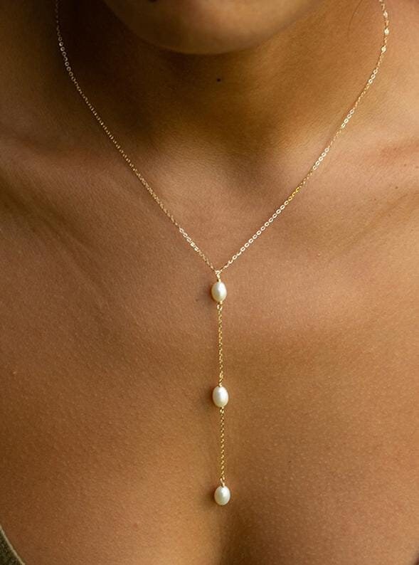 Collana A Y Con Ciondolo In Cristallo Boho - Stile Minimalista, Gioiello Donne E Ragazze, Regalo Fatto A Mano