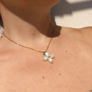 Bruiloft echte parel kruisketting, bruiloftssieraden, cadeau voor haar, doop, christelijk kruis, kerstcadeau