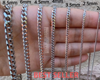 Solid 925 Sterling Silver Miami Cuban, Men's Chain, Necklace, Everyday Chain, Chunky Chain,  2.5mm-6mm, 16-30Inch, Gift For Him, SALE