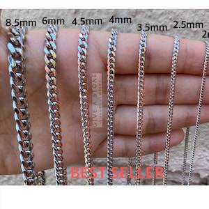 Solid 925 Sterling Silver Miami Cuban, Men&#39;s Chain, Necklace, Everyday Chain, Chunky Chain,  2.5mm-6mm, 16-30Inch, Gift For Him, SALE