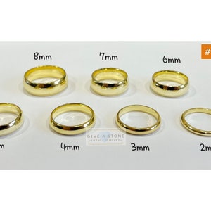 14K Gold Band Ring, Plain Gold Ring, Minimalist Ring, Gold Simple Ring, Stackable Ring, Wedding Band, Over 925 Sterling Silver, Gift Him/Her