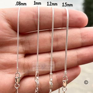 Real Solid 925 Sterling Silver Round Snake Chain Mens or Womens, All sizes 16&quot; 18&quot; 20&quot; 22&quot; 24&quot;inches BEST SELLER!!