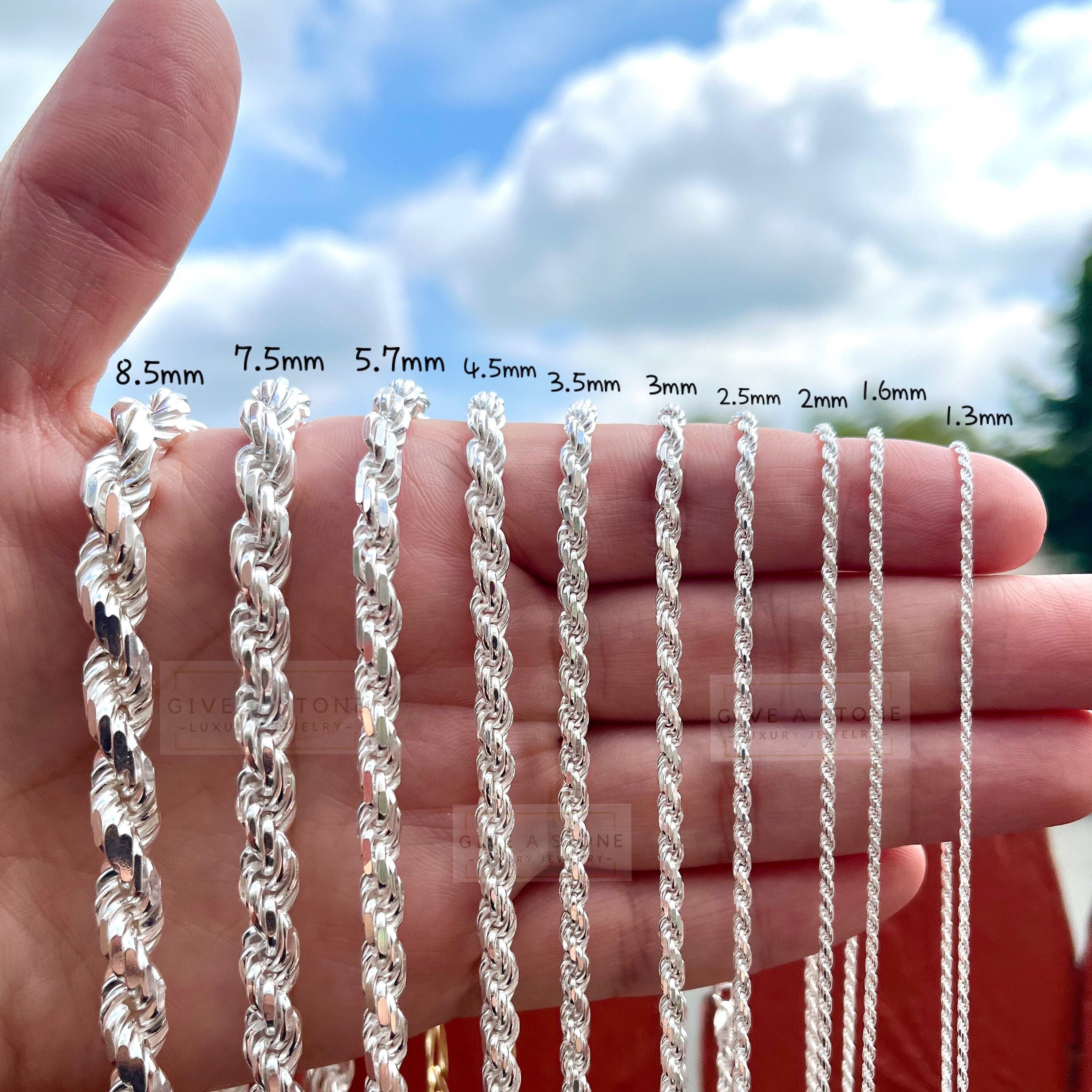 5mm Sterling Silver Rope Chain 