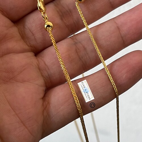 14K Gold Adjustable Wheat Foxtail Necklace Any Size Upto 24inches
