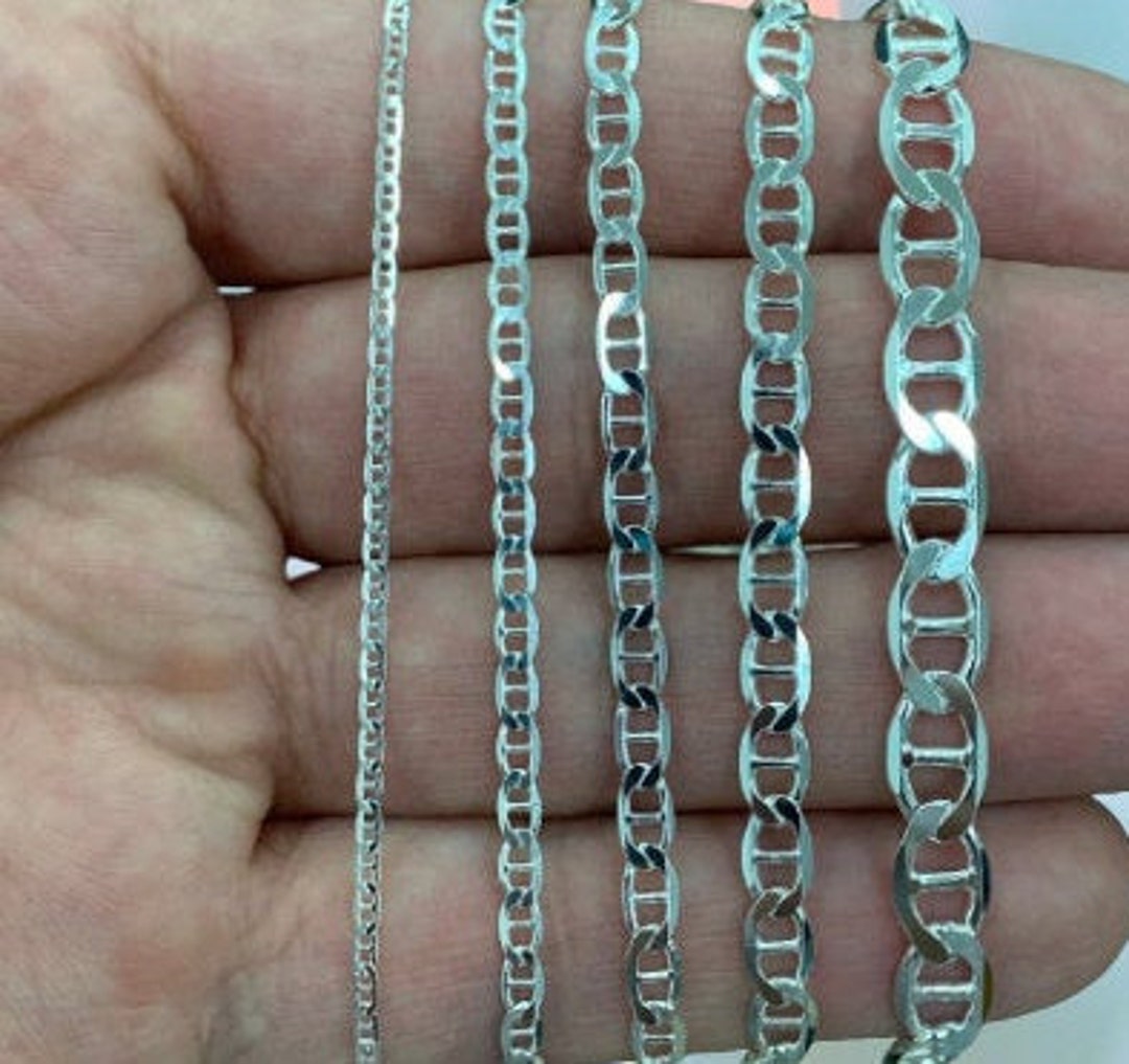 Sterling Silver Marina Chain Necklace: Italian .925 Solid Silver