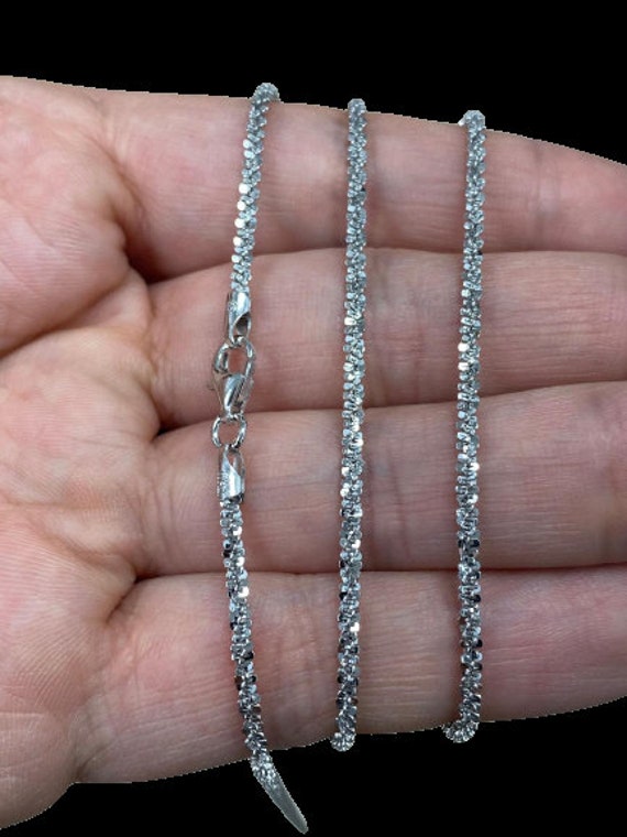 Dainty Sterling Silver Italian Coffee Chain Necklace 1.5mm Dainty Sterling Silver Italian Coffee Chain Necklace 1.5mm