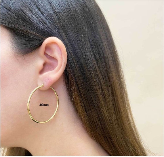 2MM Round Hoops Earrings Polished 14K Gold .925 Sterling Silver