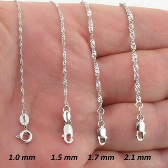 Dainty Sterling Silver Italian Coffee Chain Necklace 1.5mm Dainty Sterling Silver Italian Coffee Chain Necklace 1.5mm