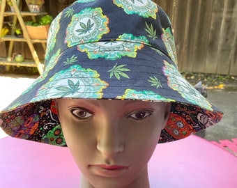 420 Weed/Dia De Los Muertos reversible bucket hat