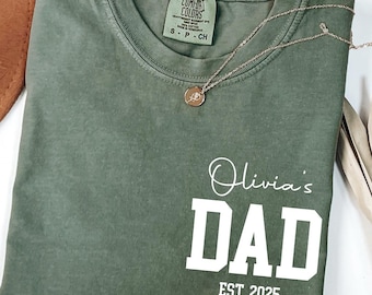 Comfort Colors® Custom Dad Shirt, Personalized Kids Name on Dad Shirt, DA90