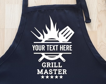 Personalized Apron For Men, Custom Text Apron, Gift For Dad, Gift For Husband, Father's Day Gift, Grilling Apron, BBQ gift, TY99