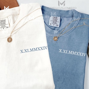 Personalized Roman Numeral T-shirt, Comfort Colors® Anniversary Year Outfit, Valentine's Day Gift, WE20
