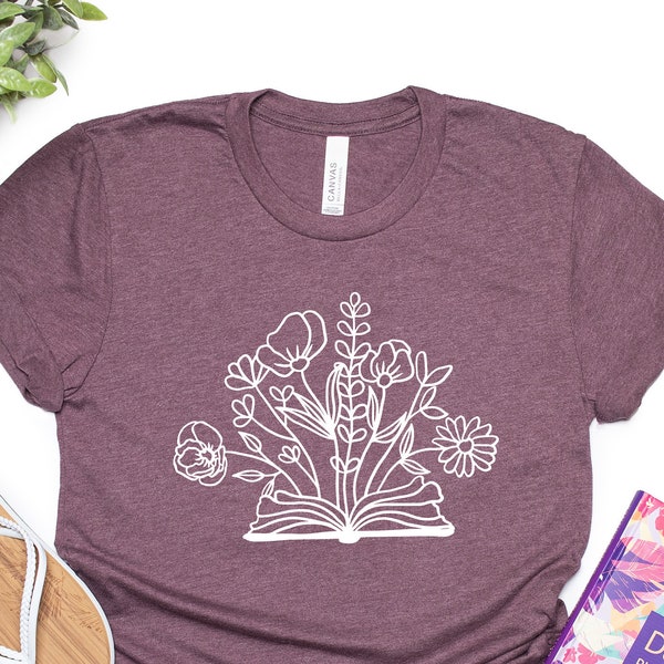 Book Flower Shirt, book lover gift, Book Lover Shirt, Love Reading Shirt, Book Club, Book Gift, Reading Book, Reading Shirt, Book Shirt