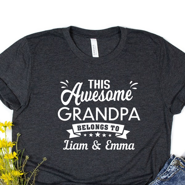 Personalized Grandpa Shirt, Custom Names Grandchildren, Grandpa shirt, Gift for grandpa, Fathers Day Gift, Grandpa Tees, Grandpa tee, KH15