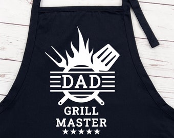 Dad Grill Master Apron, Grilling Apron For Dad, Apron For Men, Father's Day Gift, Dad Birthday Gift, Husband Grill Gift, Apron With Pocket