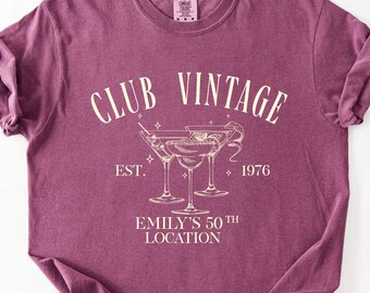 Comfort Colors® Club Vintage Shirt, Custom 50th Birthday Trip, BR81