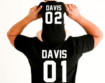 Personalized Dad And Baby Matching Shirt, New Dad Gift, Father And Son Custom Last Name , Father's Day Gift, Father Daughter Son, KL12