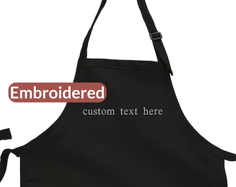 Custom Embroidered Apron, Custom Text On Apron, EM22