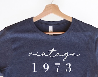 Minimalist 50th Birthday Shirt, Vintage 1975 Sweater, 50th Birthday Gift For Women and Men, Turning 50 Tshirt, Cute Birthday Gift, VM27