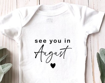 See You In Custom Pregnancy Announcement Onesie®, Personalized Baby Announcement Bodysuit, Baby Shower Gift, Pregnancy Reveal, Custom Date