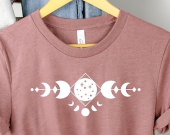 Moon Phases Shirt, Celestial Moon Shirt ,Moon and Stars Shirt, Crescent Moon Shirts, Shirt For Women, Gift For Girls, Astronomy t Shirt