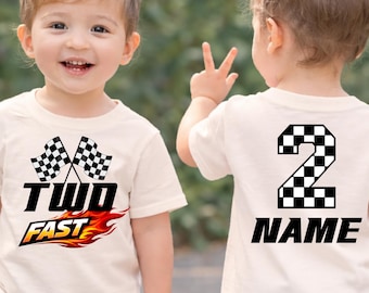 Custom Two Fast Birthday Shirts, Racing Car Tee for Baby Boy, Grandson Birthday, KD70