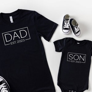 Cusotm Dad And Baby Matching Shirt, Dad and Son Est 2024, New Dad Gift, Father's Day Gift, Gift For Husband, Dad and Son Shirt, MA16