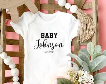 Custom last name Baby Onesie®, last name onesie®, Baby Announcement onesie®, Baby Shower gift, Baby Name Onesie®