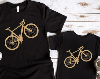 Father And Son Matching Bike Shirt, Father Son Cycling Shirt, Dad and Baby Shirts, Dad Baby Outfit, Dad Daughter Shirt, Bicycle Tee, BK43