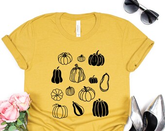 Botanical Pumpkin Shirt, Fall Shirt, Thanksgiving Shirt, Halloween Pumpkin Shirt, Pumpkin Patch Shirt, Women's Fall Shirt, Pumpkin Season