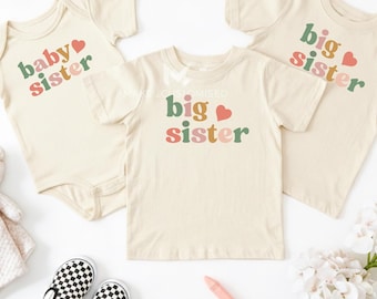 Baby Sister Big Sister Shirt: New Sibling Announcement Tee,PR84