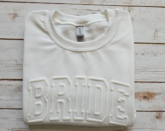 Puff Varsity Bride Sweater, Future Mrs Sweatshirt, New Mrs Sweater, Bride To Be, Bridal Shower Gift Bridal Sweater, Embossed Crewneck, WE50