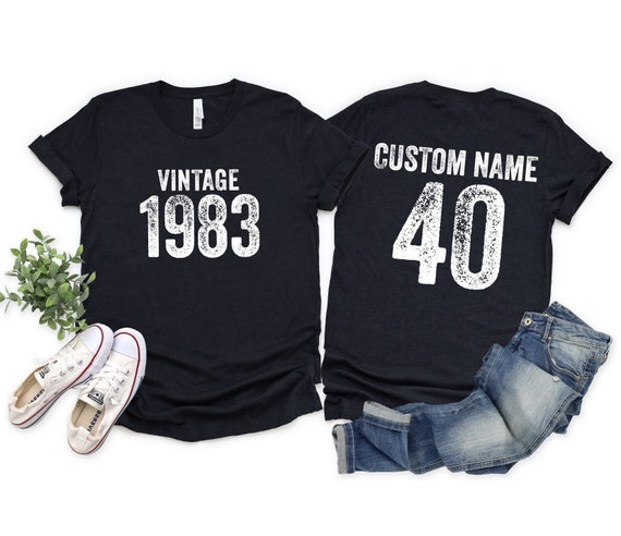 Custom Name 40th Birthday Shirt, Vintage 1986 shirt, Back and Front print 40th Birthday Tee, 40th Birthday Gift, 40 Years old Tshirt, BV19