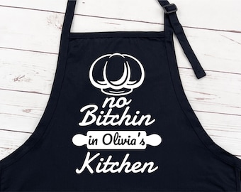 Personalized Apron for Women, Custom Cooking Apron, Frilly Apron, Mom Apron, Custom Birthday Gift, Housewarming Apron, Gift for Wife