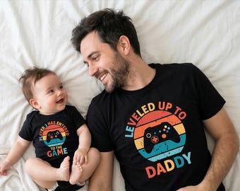 Leveled Up Up to Daddy Player 2 Has Entered the Game Shirt, New Dad Gift, Father's Day Gift, Dad Son, GR18