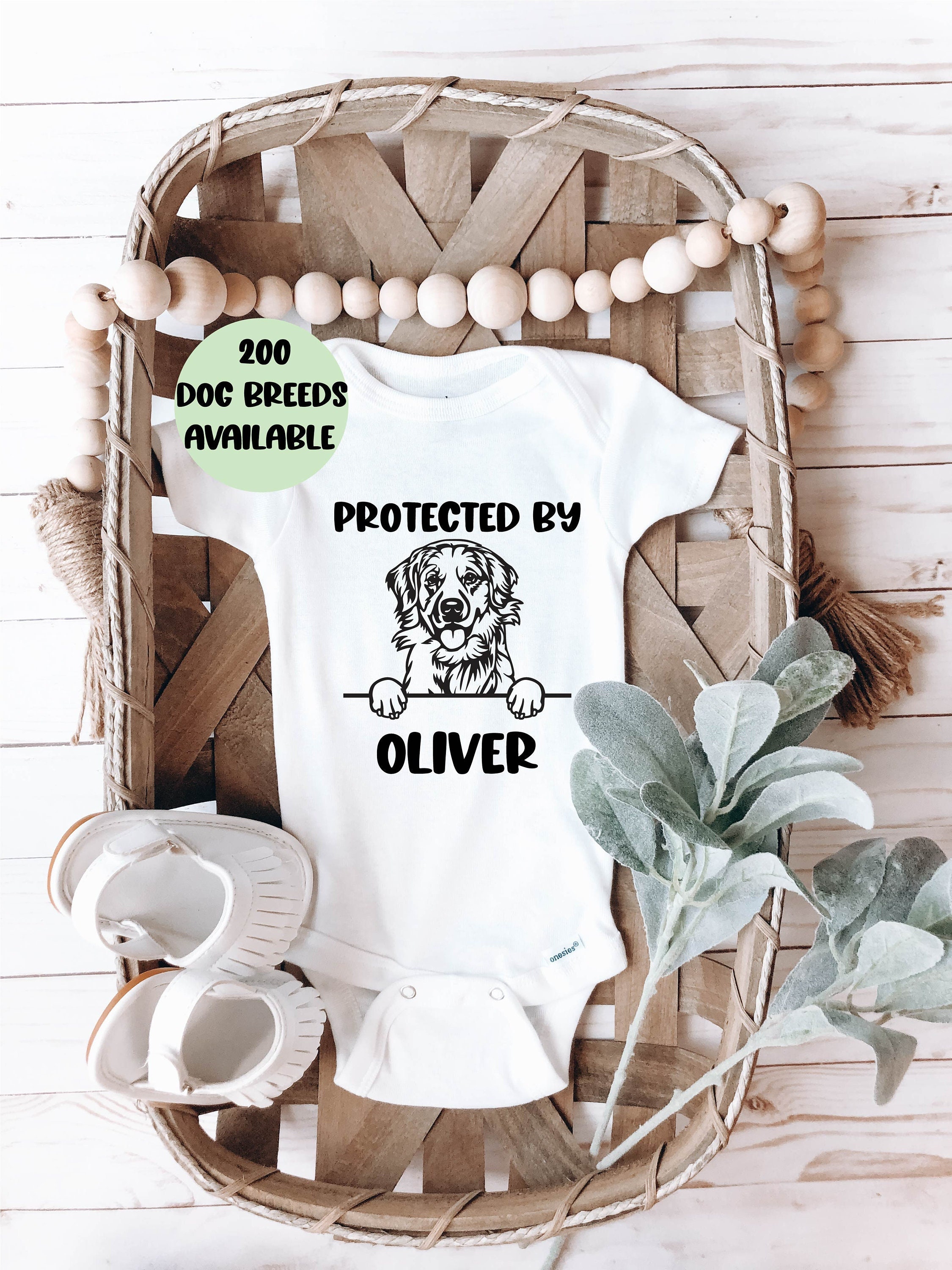 Protected by Dog Onesie® Custom Baby Onesie® Custom Bodysuit Etsy Canada