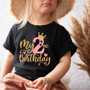 2nd Birthday Girl Shirt, My Second Birthday Shirt, 2 years Old Girls Shirt, Birthday Girl Shirt, Baby Girl Second Birthday Shirt, two shirt