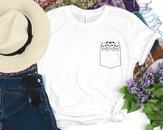 Cat Shirt, Funny Cat Pocket Shirt, Gifts For Cat Lover, Funny Cat Shirt, Cat Mom Shirt, Cat Lover Gift, Pet Lover Shirt,