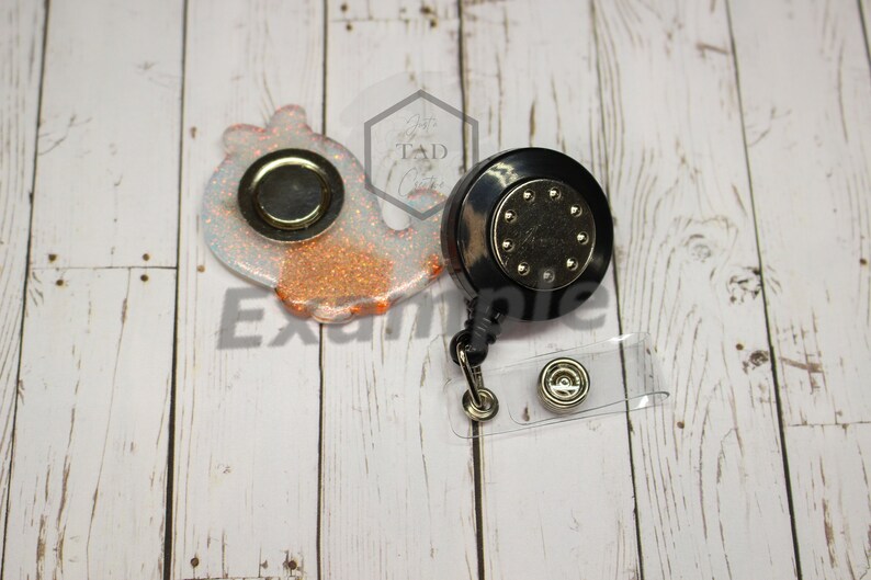 Red Truck w Christmas Tree Glittered Interchangeable Badge Reel Holder and Topper