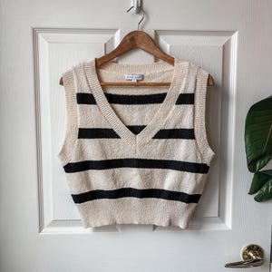 Striped Knit Sweater Vest